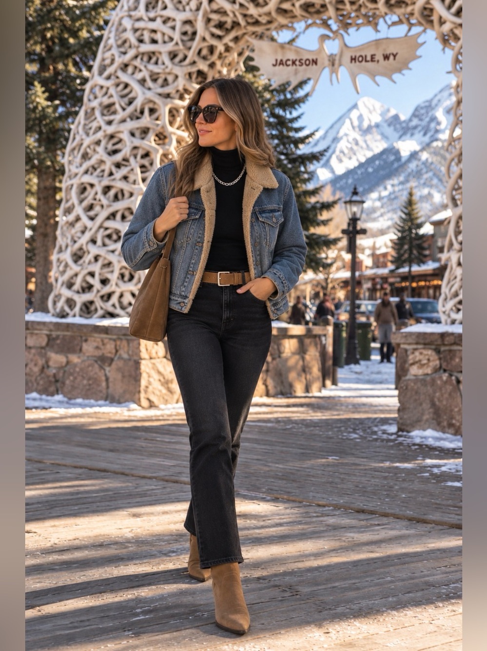 GAP Women's Sherpa Lined Denim Trucker Jacket